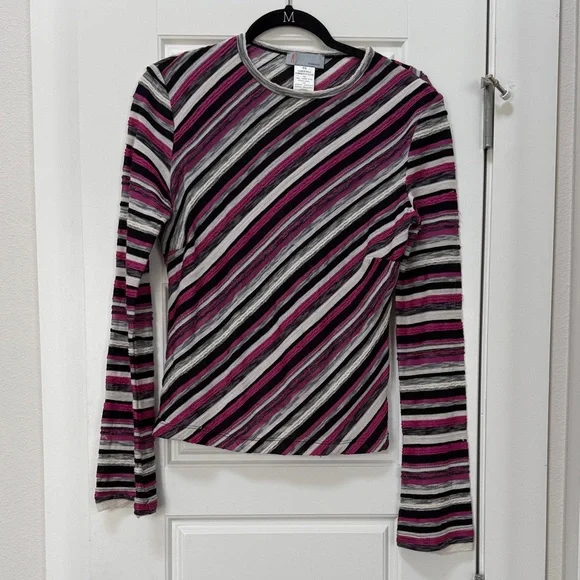 Missoni Vibrant Striped Long Sleeve Top - Pink, Black, Gray - Picture 1 of 7